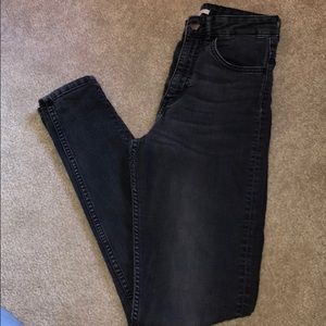 faded gray high waisted jean